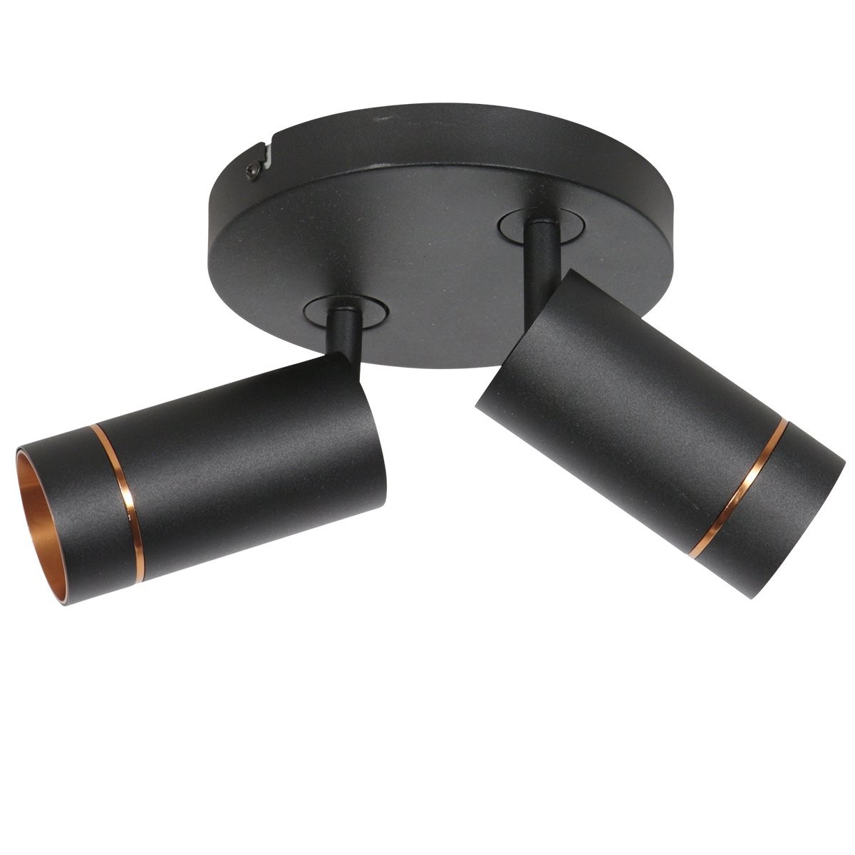 Zwarte spot Downlume 4858ZW, 2-lichts GU10 plafondspot - Afbeelding 2