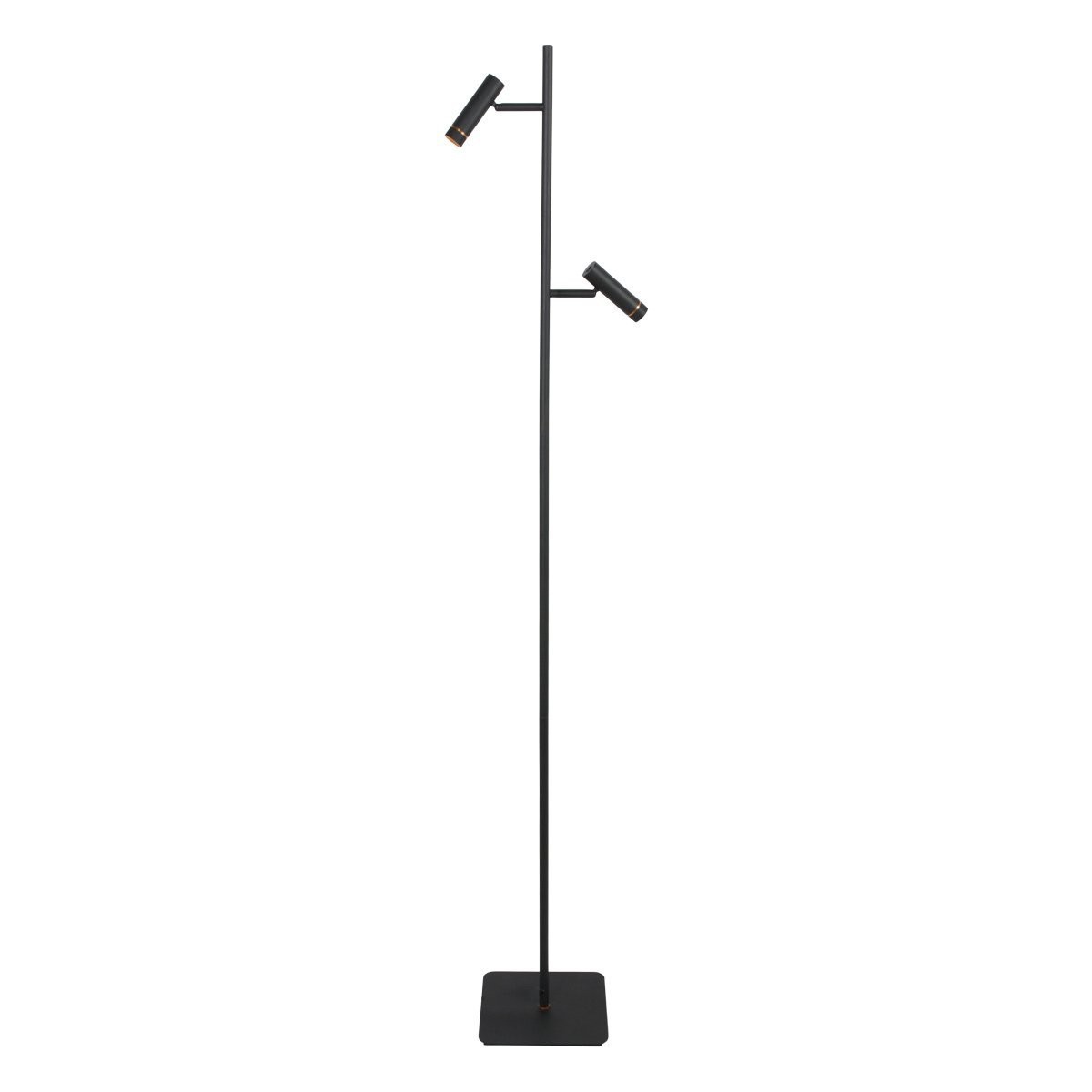 Vloerlamp Lumo 4608ZW – strakke tweelichts zwarte LED leeslamp - Afbeelding 10
