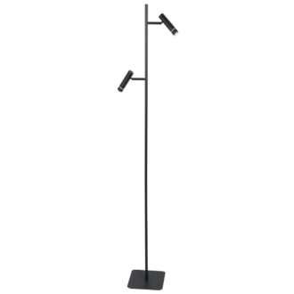 Vloerlamp Volari 4711ZW zwarte 2-lichts leeslamp met dim to warm LED