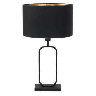 Tafellamp Stang 4807ZW met zwarte linnen kap voor sfeerlicht