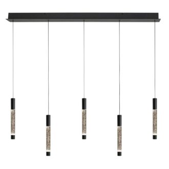 Hanglamp Alisio 4578ZW 5-lichts luxe glas in zwart