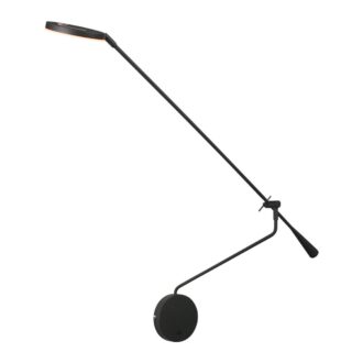 Wandlamp Soleil 2 zwart met lange zwenkarm