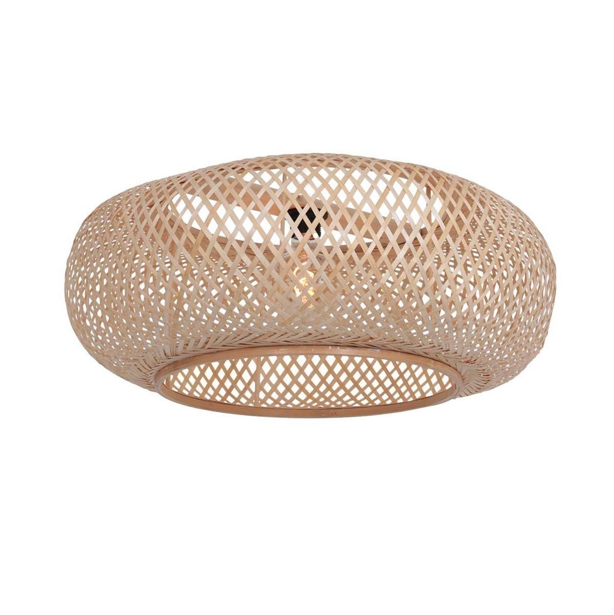 Wandlamp Maze Natural bronzen met bamboe kap Ø60 cm - Afbeelding 5