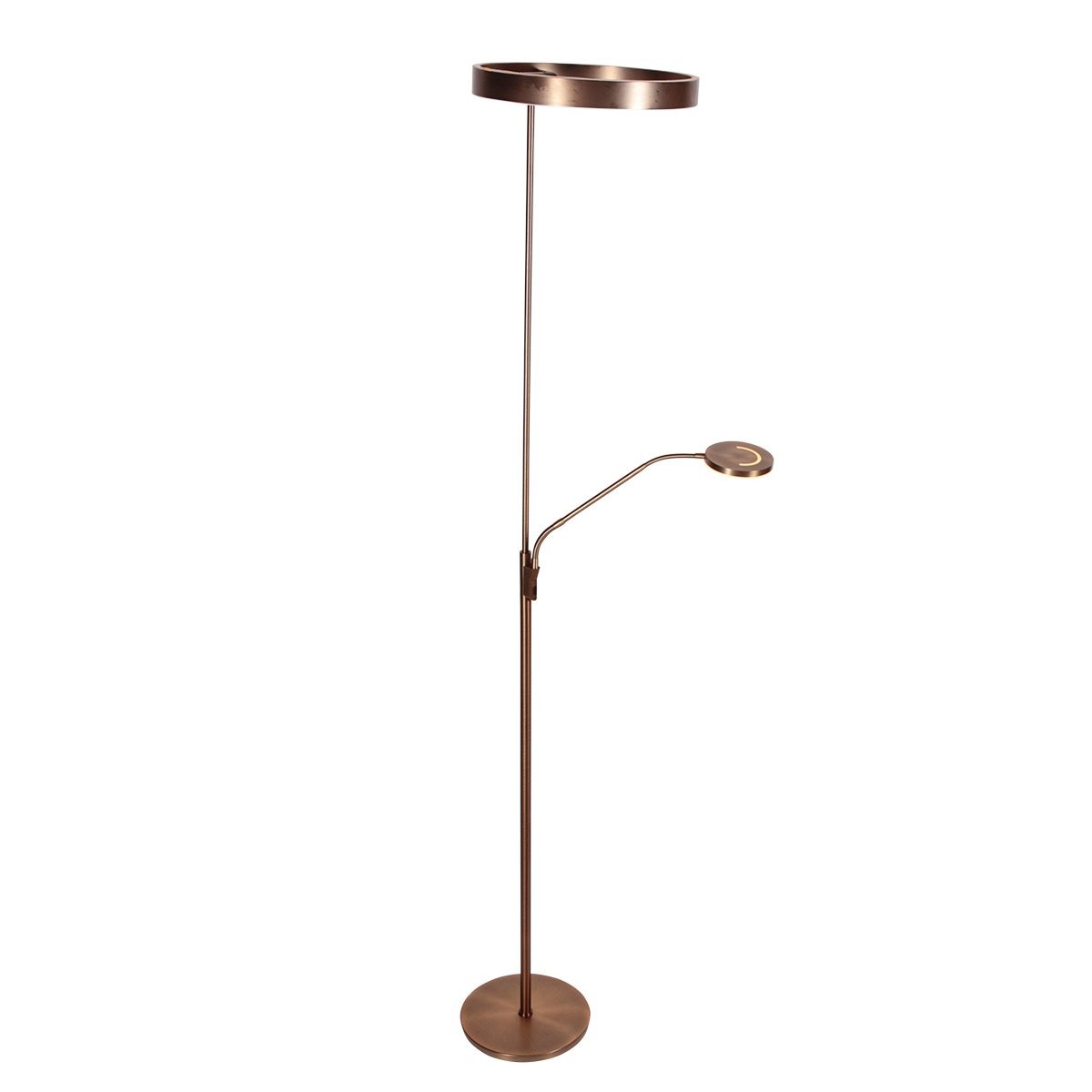 Soleil 2 4388BR – Bronskleurige vloerlamp met uplight en flexibele leesarm - Afbeelding 3