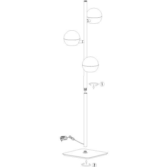 Belluno 4590ME – Zwart messing vloerlamp met dim to warm - Afbeelding 10
