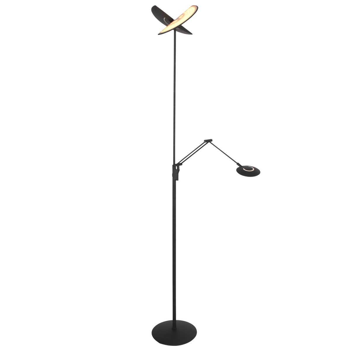 Vloerlamp Zenith 2 4390ZW zwart met dubbele reflector - Afbeelding 2