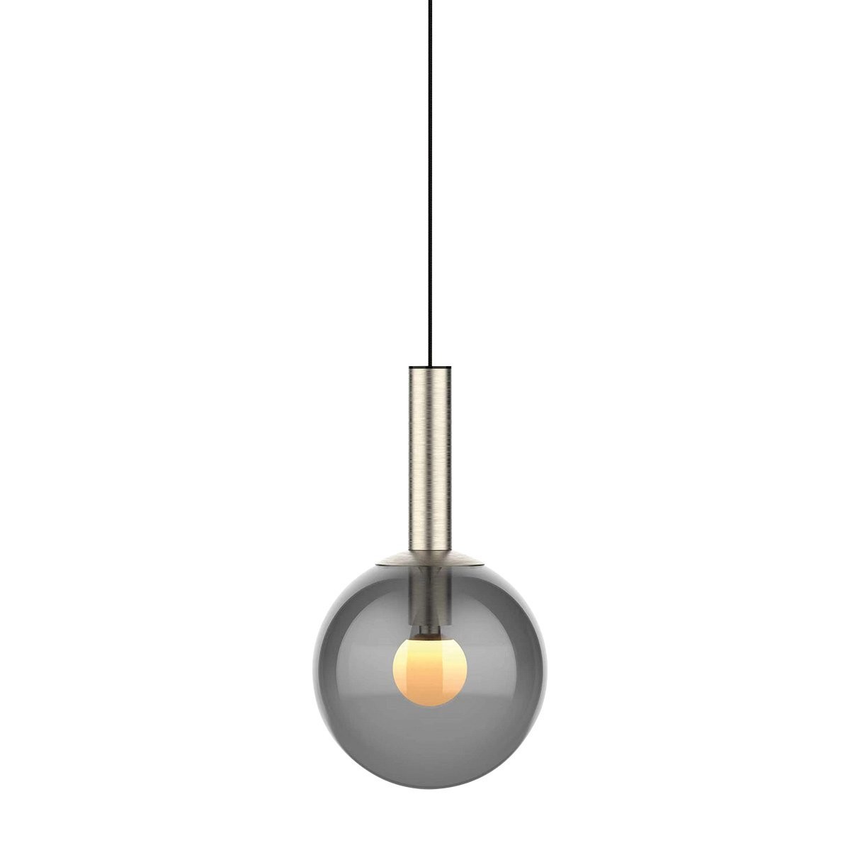 Stalen hanglamp Volari 4905ST met smoke glas en cable-lift - Afbeelding 3