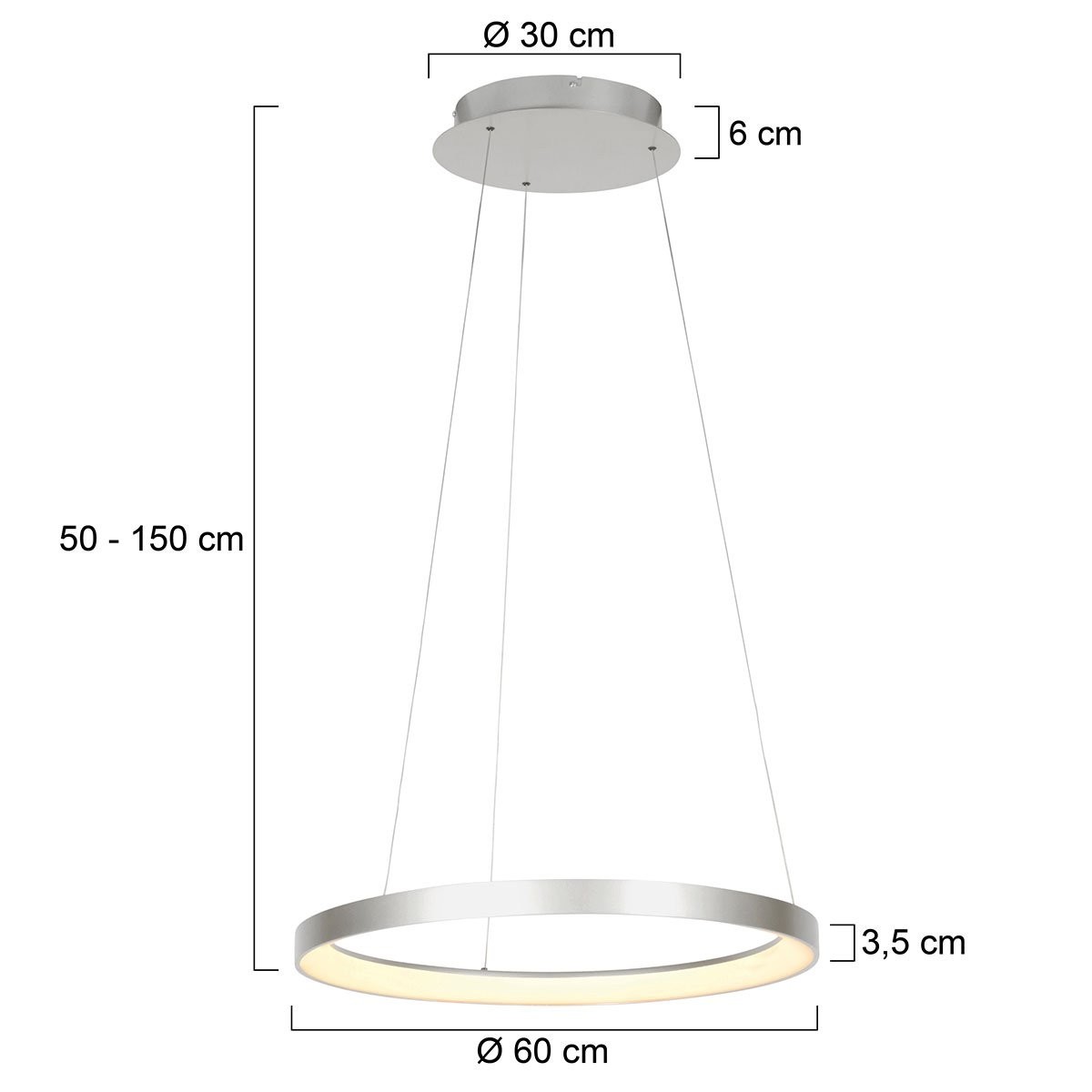 Stalen hanglamp Ringlede 4612ST met cable-lift systeem - Afbeelding 7