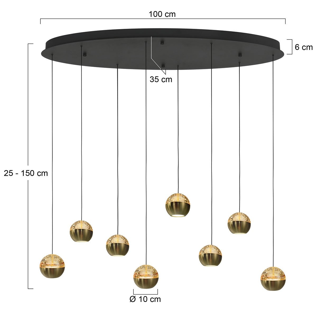 Belluno 4591ME – 8-lichts hanglamp ovaal met cable lift - Afbeelding 8