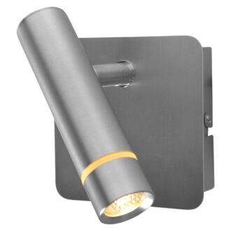 Steinhauer Volari 4712ST – Stalen LED wandlamp met verstelbare spot en dim-to-warm