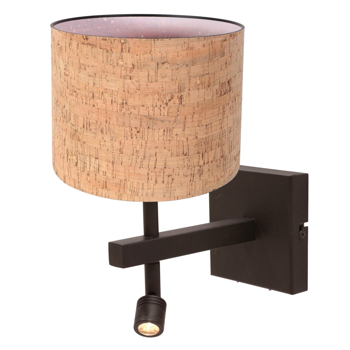 Wandlamp Stang 4868CA met beige kurk kap en leeslicht - Afbeelding 2