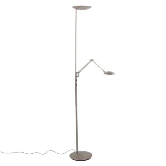 Stalen vloerlamp Daphne 2 4602ST – LED uplighter met leesarm