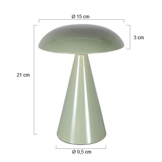 Tafellamp Mush 4856G - draadloze sfeerlamp in glanzend pastelgroen - Afbeelding 7