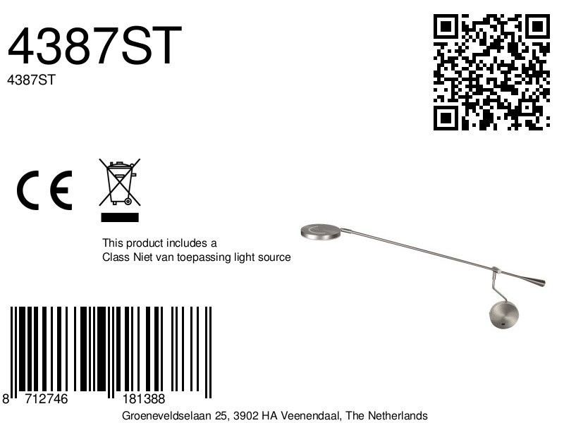 Wandlamp Soleil 2 staal met Lange Zwenkarm - Afbeelding 8