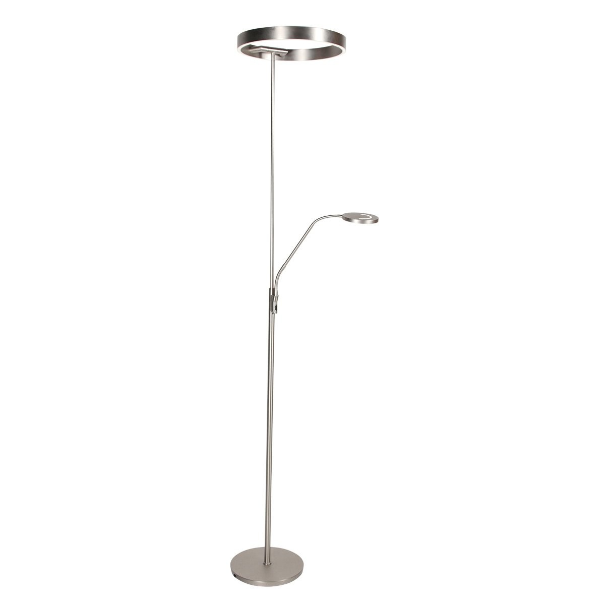 Stalen vloerlamp Soleil 2 4388ST – LED uplighter met leesarm - Afbeelding 8