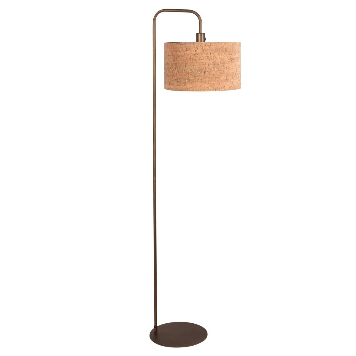 Vloerlamp Stang 4783BR, bronskleurige vloerlamp met kurk kap