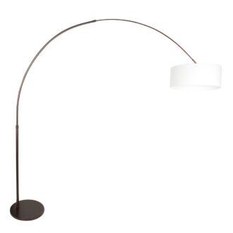 Booglamp Sparkled Light 4766CA cacao met grof wit linnen kap