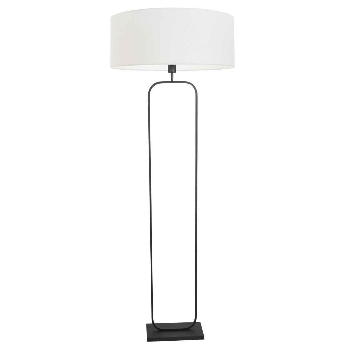 Vloerlamp Stang 4822ZW - zwart armatuur met wit linnen kap - Afbeelding 2
