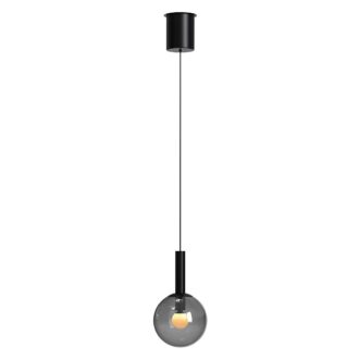 Zwarte hanglamp Volari 4905ZW met smoke glas en cable-lif