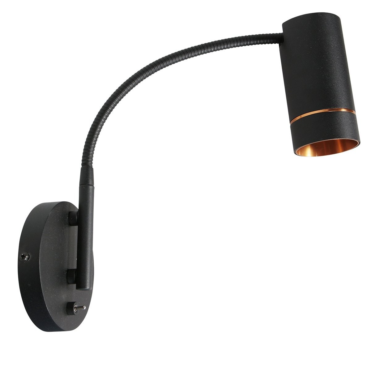 Zwarte wandlamp Downlume 4857ZW, flexibel GU10 spot design - Afbeelding 2