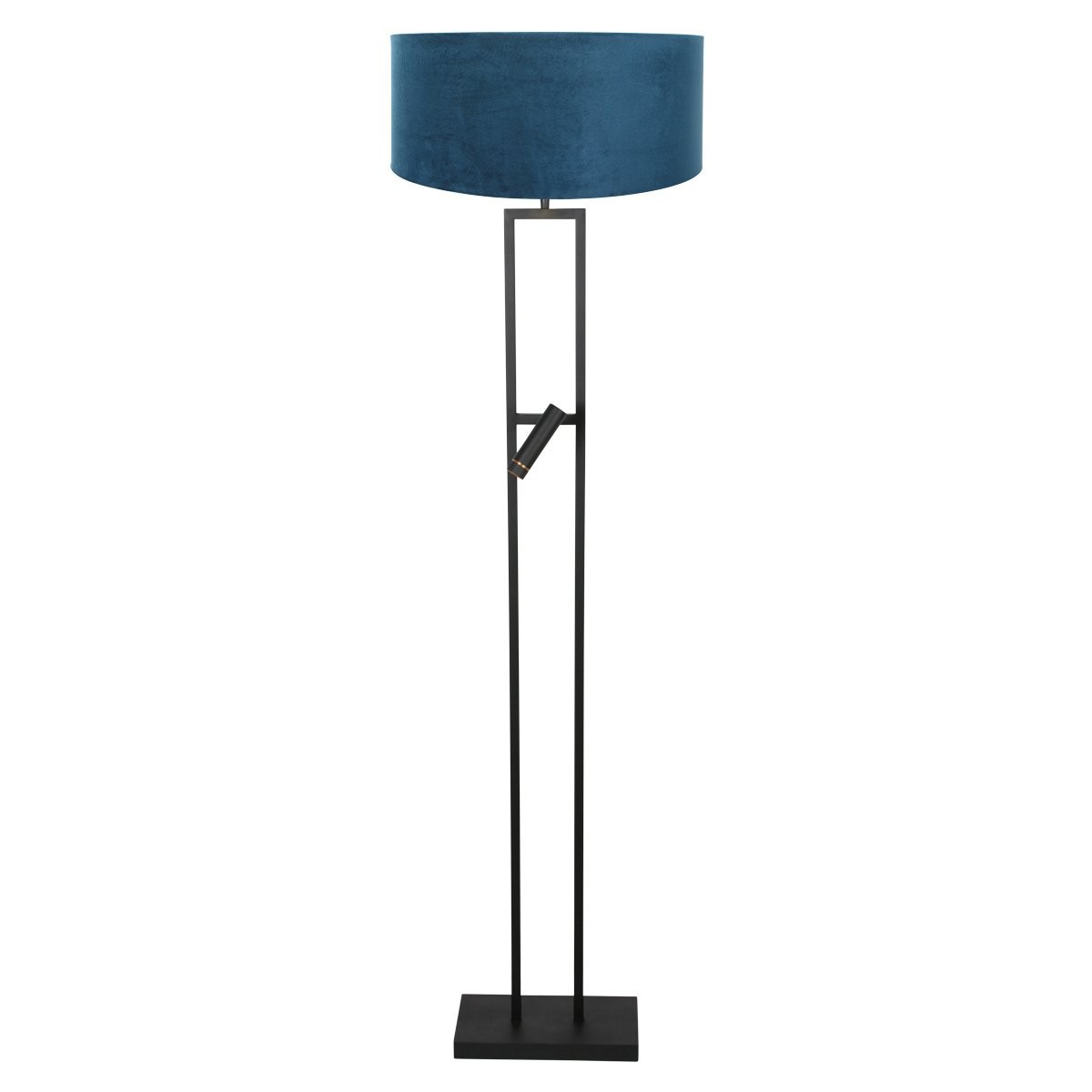 Vloerlamp Stang 4728ZW met blauwe velours kap en leeslicht - Afbeelding 2
