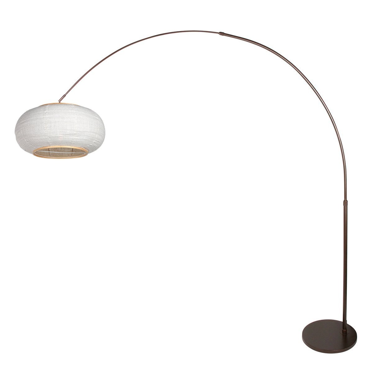 Booglamp Silva Alba 4761CA cacao met linnen kap Ø60 cm - Afbeelding 2