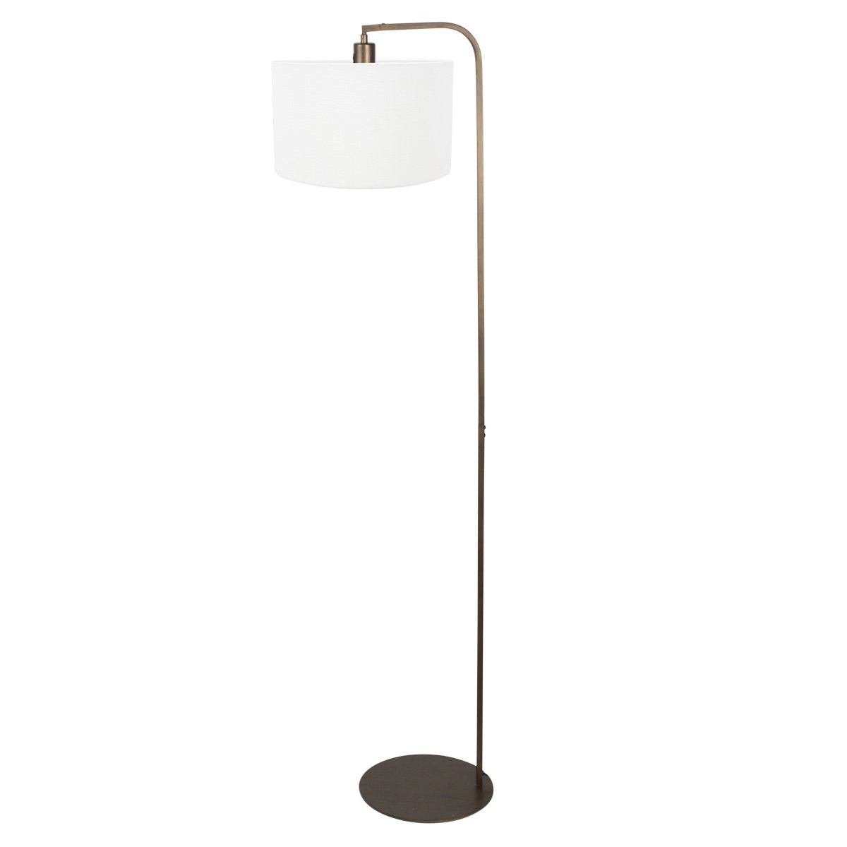 Vloerlamp Stang 4802BR met grof wit linnen kap - Afbeelding 2