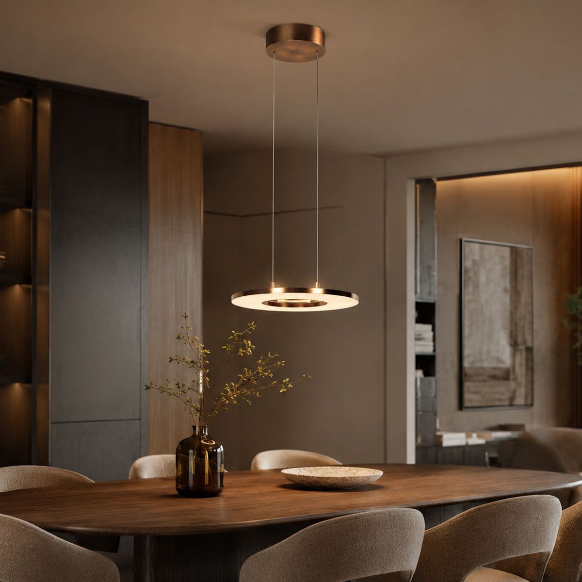 Hanglamp Soleil 2 4140BR – Bronskleurige LED hanglamp met Cable Lift - Afbeelding 2