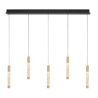 Steinhauer Alisio 4578ME – Messing 5-lichts LED hanglamp met handgeblazen glas en Cable lift