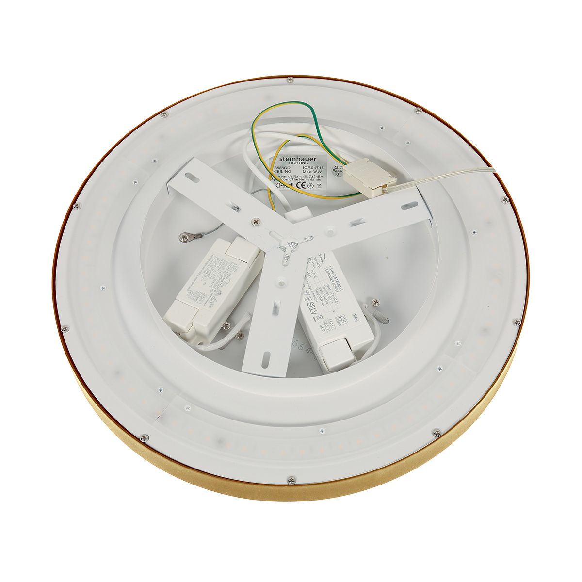 Plafondlamp Flady 4367GO Goud – Dimbare LED plafonnière Ø30 cm met uplight - Afbeelding 7