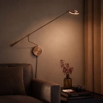 Wandlamp Soleil 2 4387BR – Bronskleurige leeslamp met lange zwenkarm