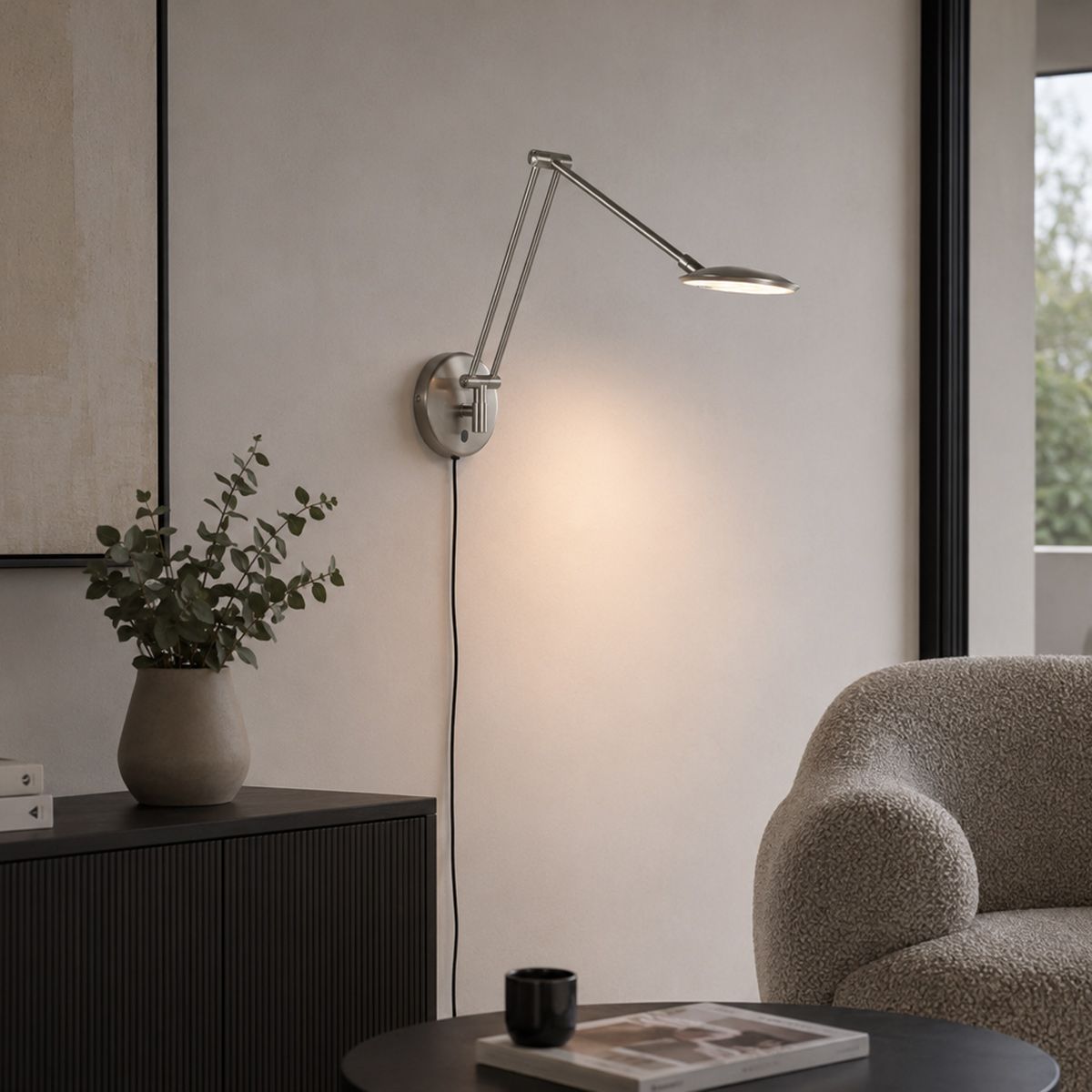 Wandlamp Zenith 2 4392ST – Staalkleurige verstelbare LED leeslamp - Afbeelding 2
