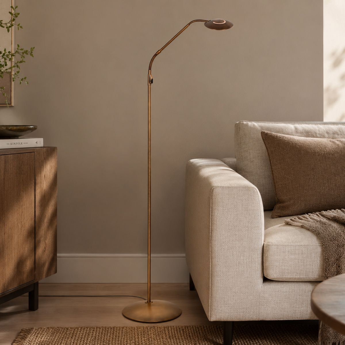 Leeslamp Vloerlamp Zenith 2 4395BR – Brons, dimbaar en lichtkleur instelbaar - Afbeelding 3