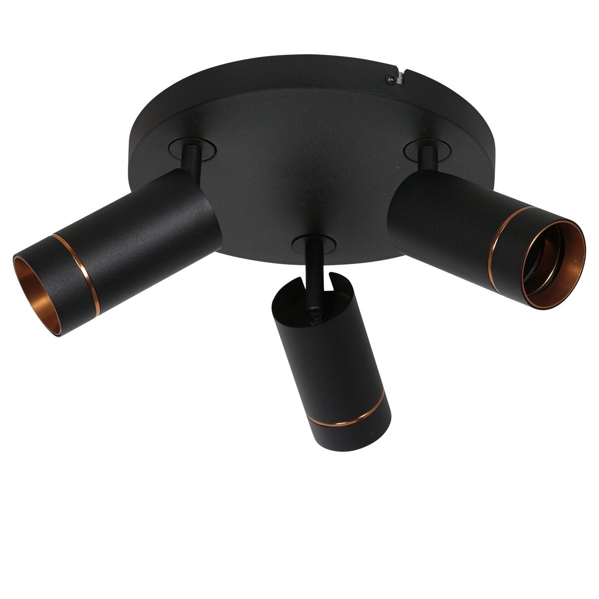 Zwarte spot Downlume 4859ZW, 3-lichts GU10 plafondspot - Afbeelding 2