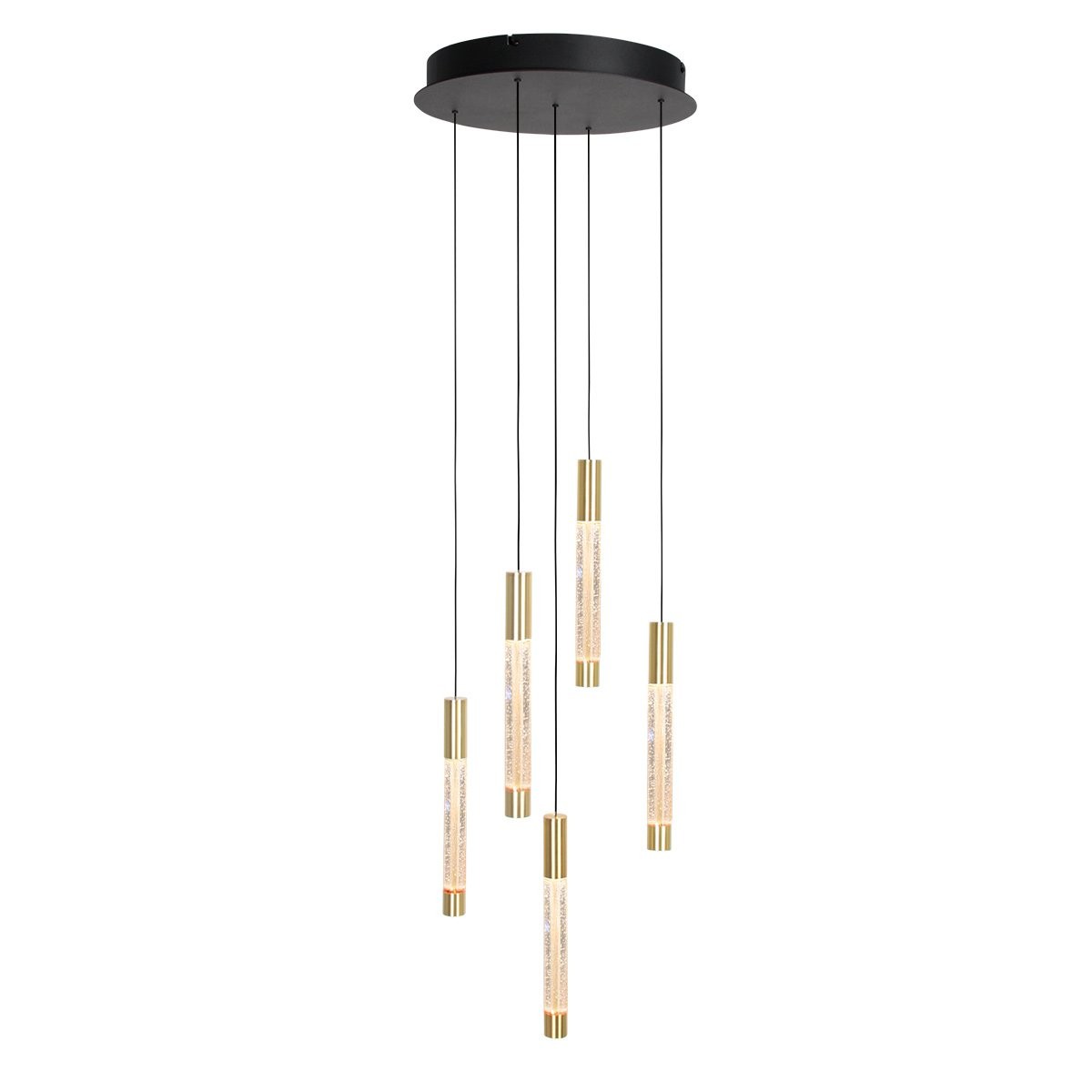 Hanglamp Alisio 4578ME 5-lichts luxe glas in messing