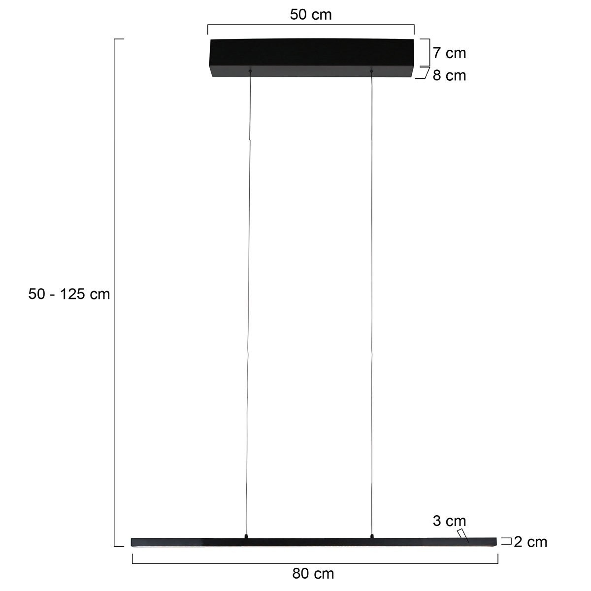 Hanglamp Bande 4906ZW zwarte hanglamp met cable lift 80cm breed - Afbeelding 6