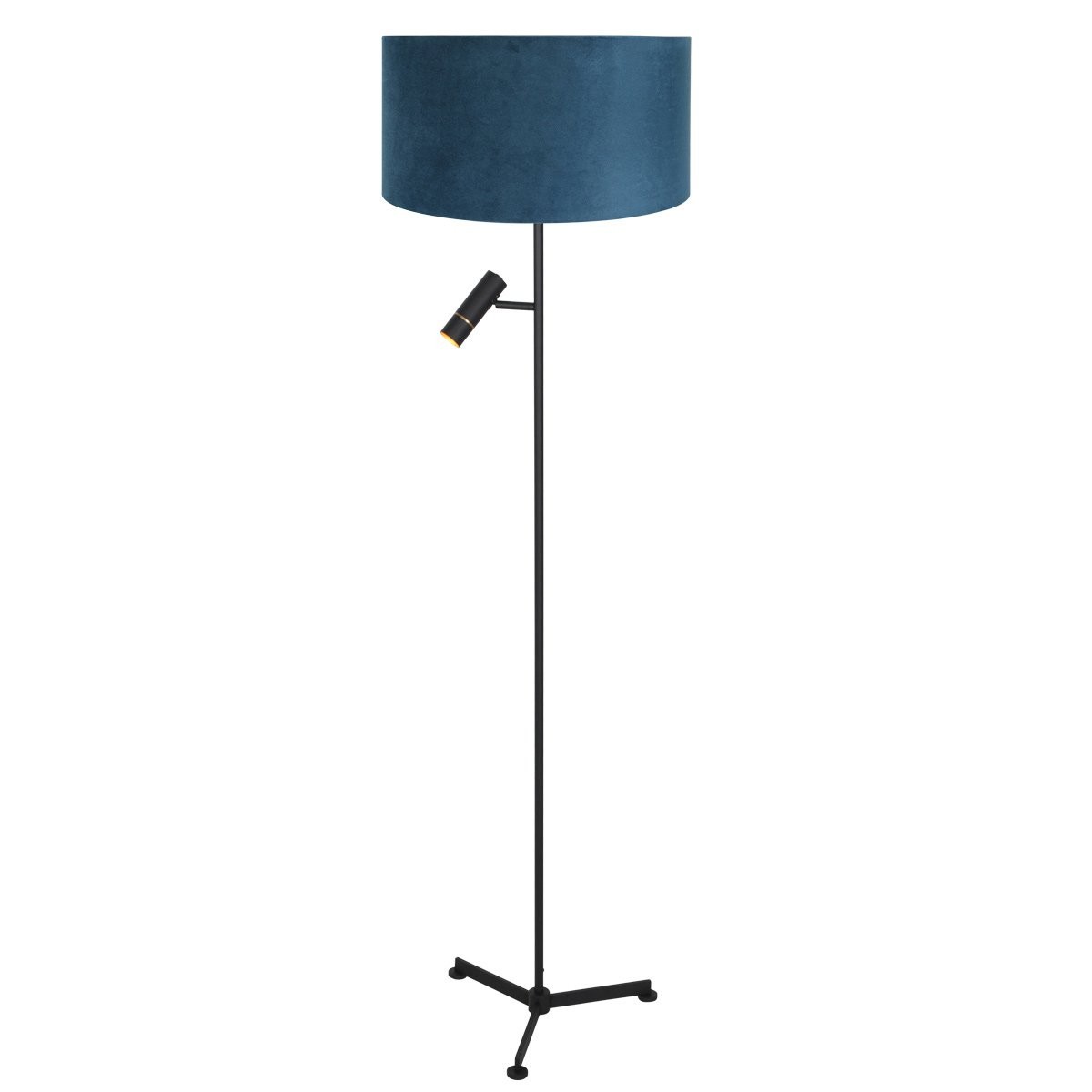 Vloerlamp Stang 4839ZW met leeslicht en blauwe velours kap - Afbeelding 2