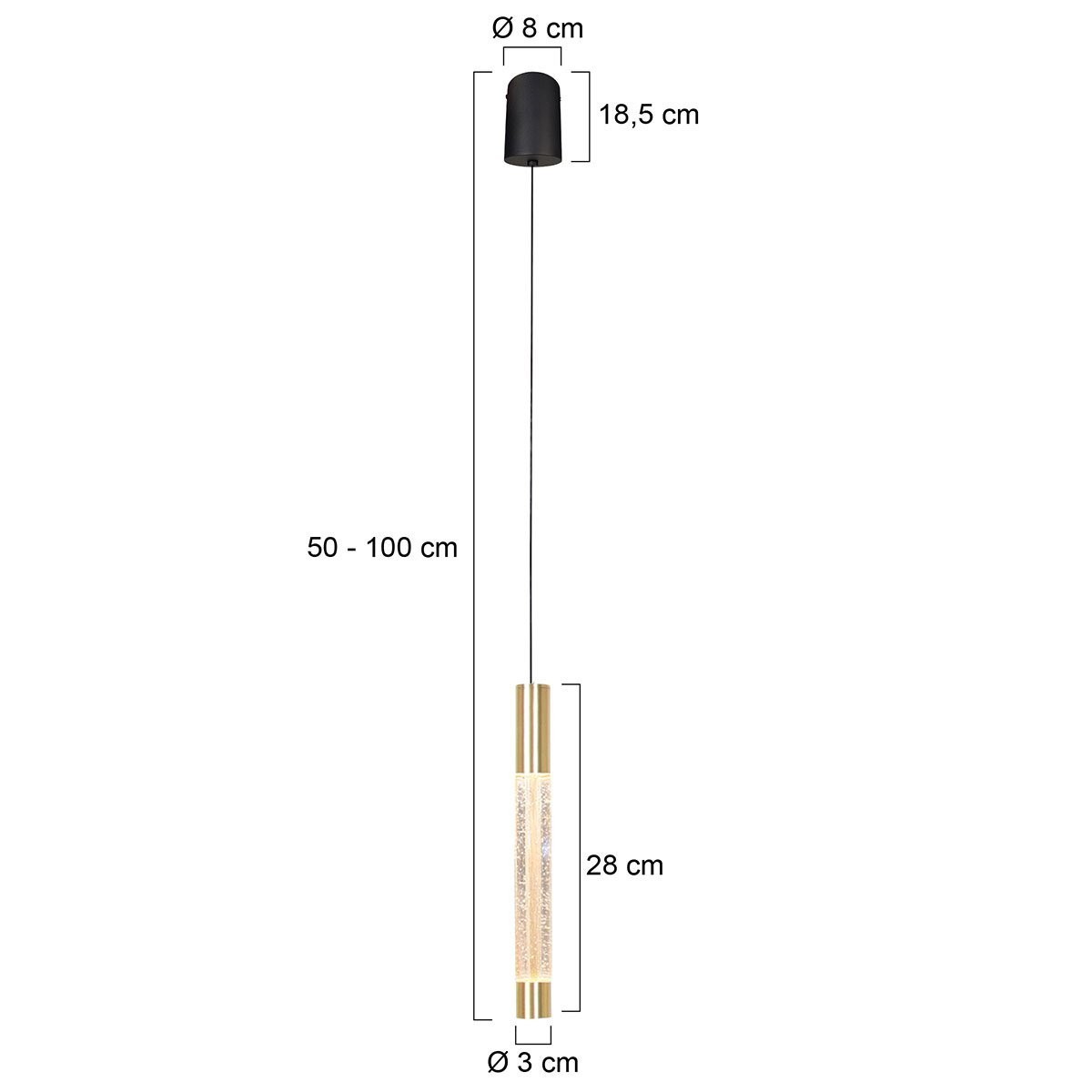 Hanglamp Alisio 4577ME 1-lichts luxe glas in messing - Afbeelding 6