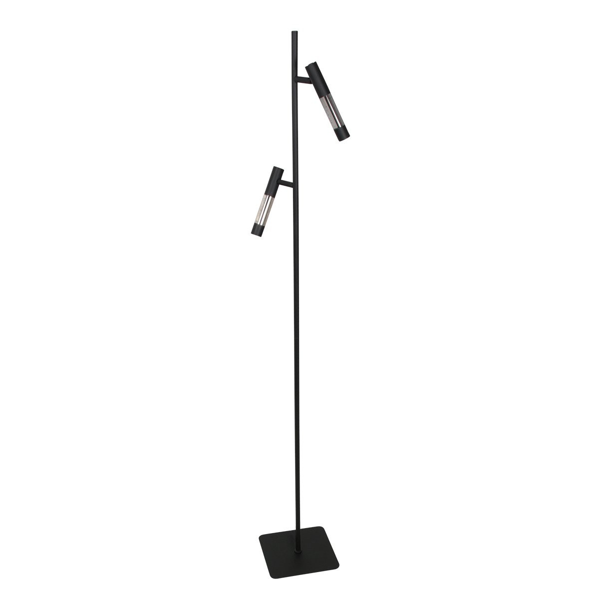 Steinhauer Alisio 4597ZW – Zwarte 2-lichts LED vloerlamp met luxe glas en pushdimmers - Afbeelding 13