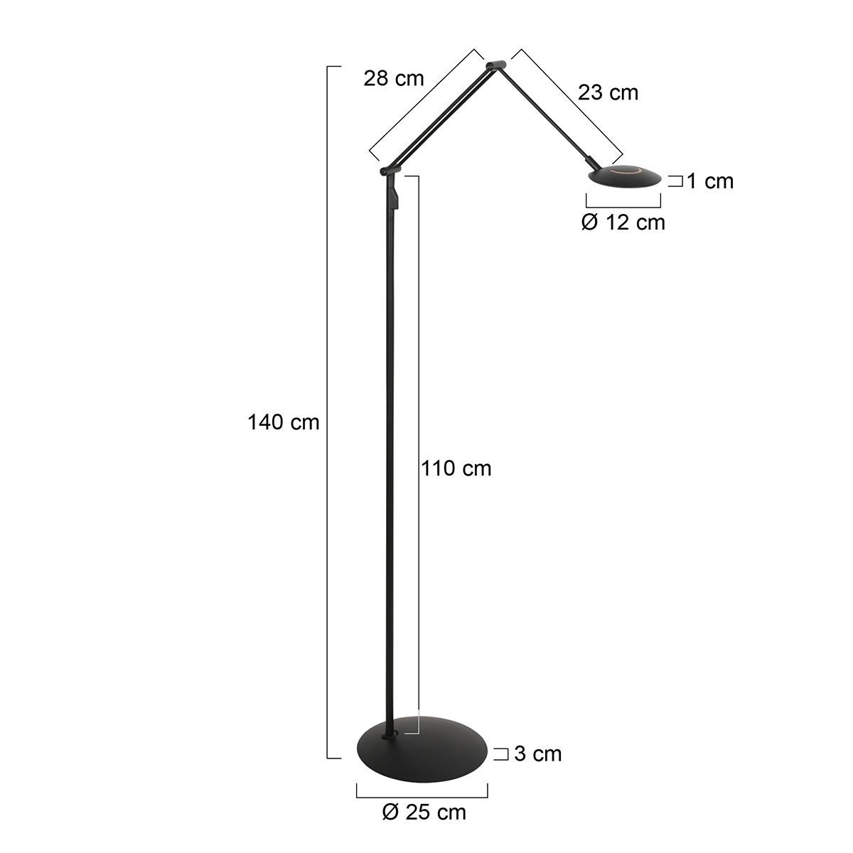 Vloerlamp Zenith 2 4391ZW zwart dimbaar en instelbaar licht - Afbeelding 6