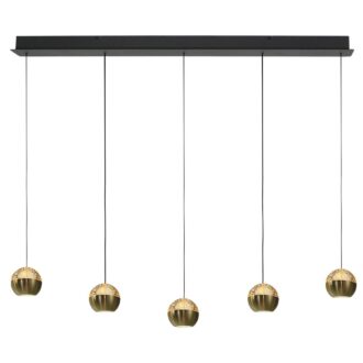 Belluno 4586ME – Luxe messing zwarte hanglamp met lift systeem