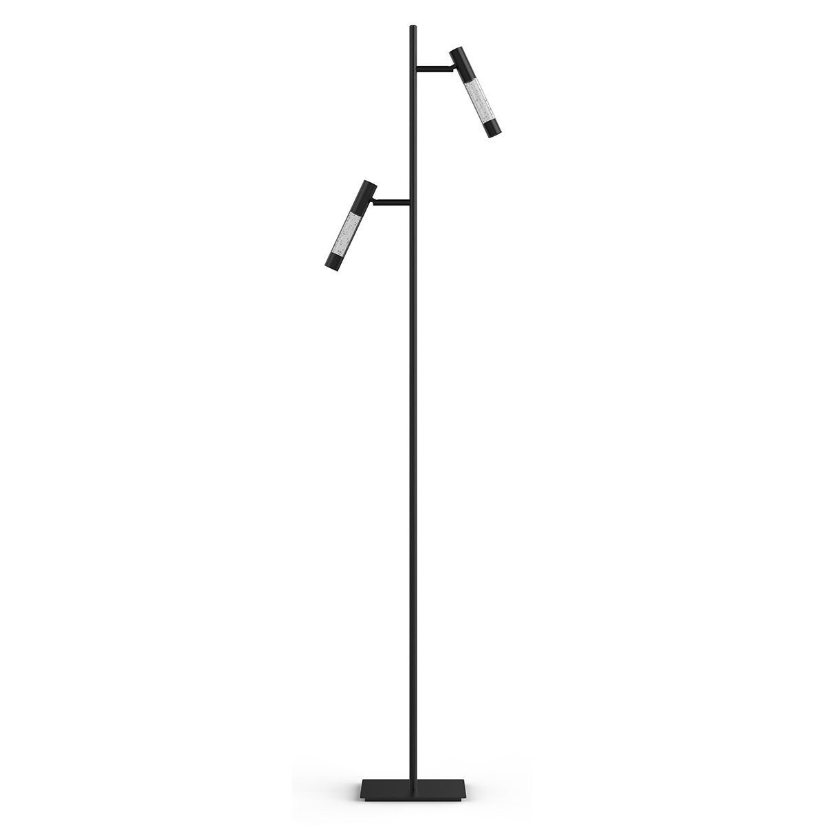 Steinhauer Alisio 4597ZW – Zwarte 2-lichts LED vloerlamp met luxe glas en pushdimmers - Afbeelding 15