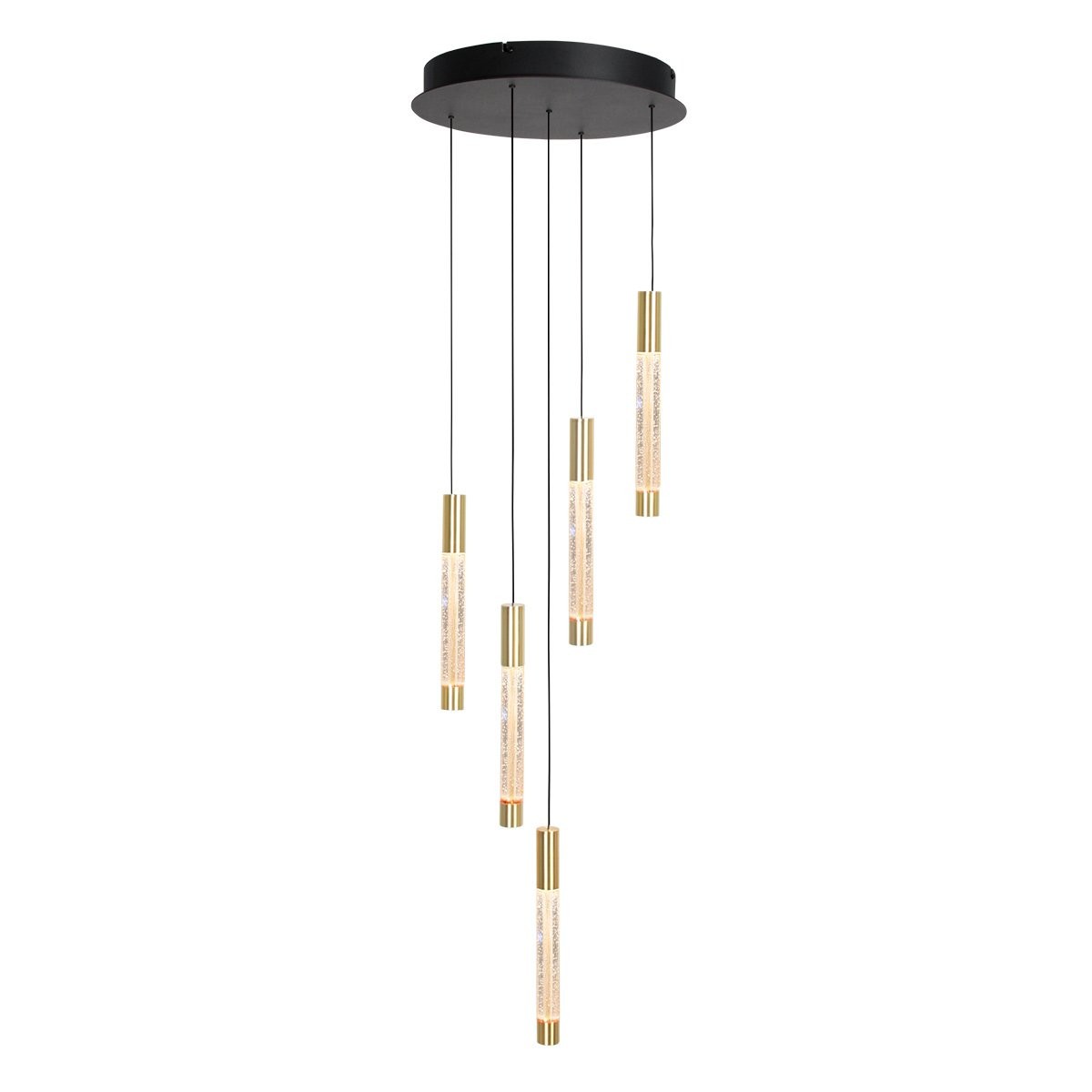 Hanglamp Alisio 4578ME 5-lichts luxe glas in messing - Afbeelding 2