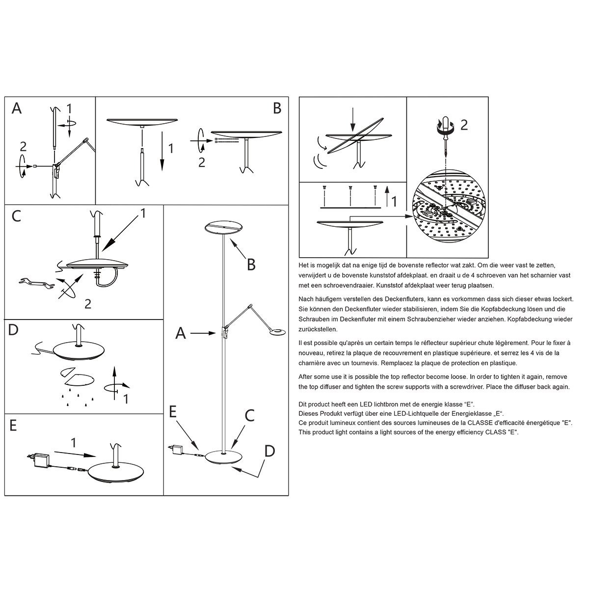 Vloerlamp Zenith 2 4390ZW zwart met dubbele reflector - Afbeelding 8