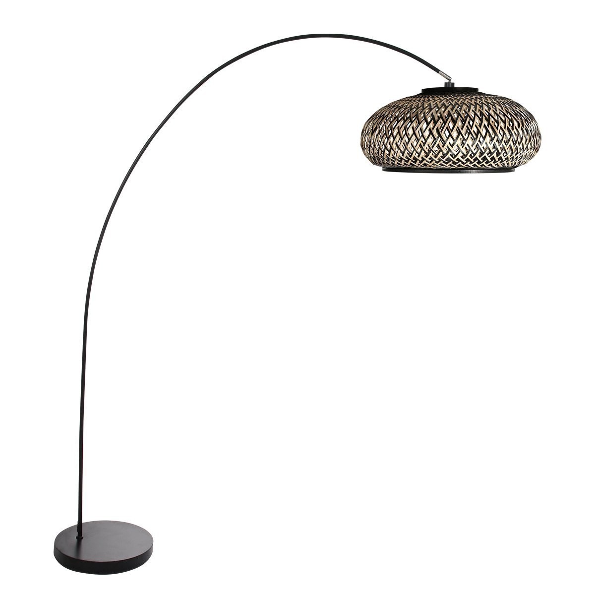 Vloerlamp Solva Bamboo 4232ZW met gevlochten bamboe kap Ø50 cm