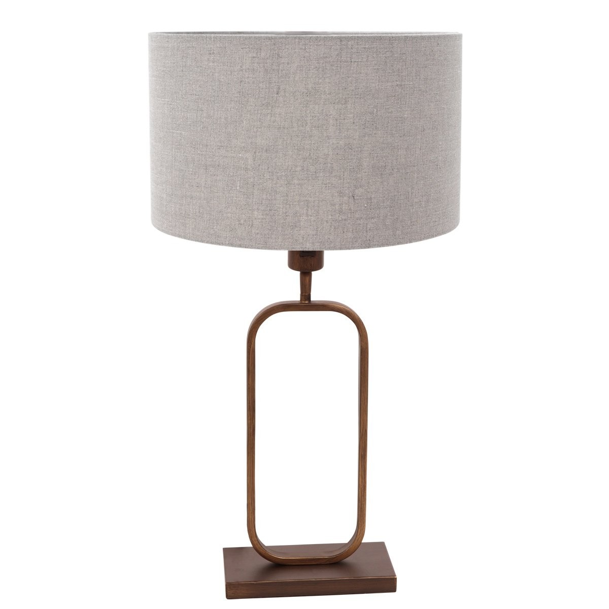 Tafellamp Stang 4817BR met grijze linnen kap voor sfeerlicht - Afbeelding 2