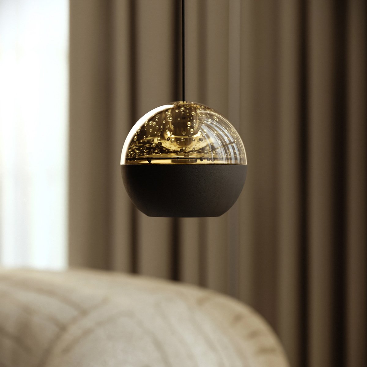Belluno 4587ZW – 1-lichts hanglamp zwart met cable lift - Afbeelding 4