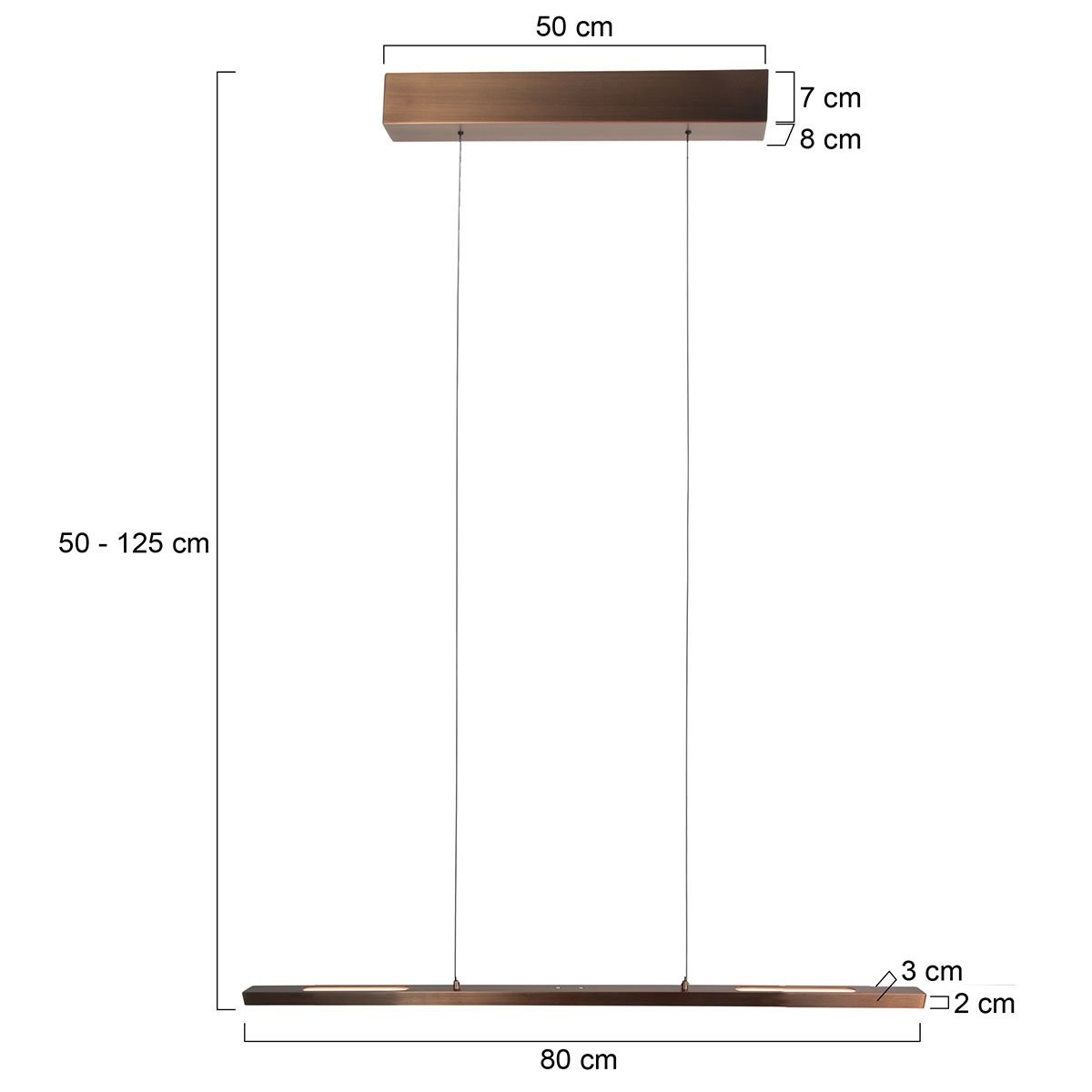 Hanglamp Bande 4906BR bronzen hanglamp met cable lift 80cm breed - Afbeelding 6