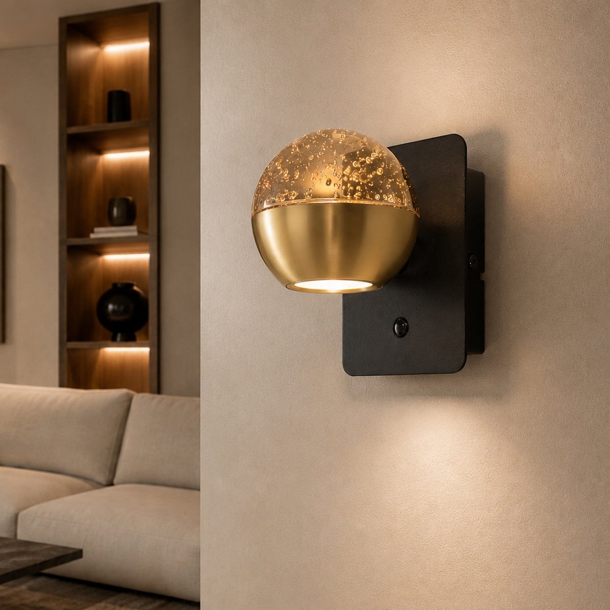 Belluno 4588ME – Messing wandlamp met warme sfeer - Afbeelding 3