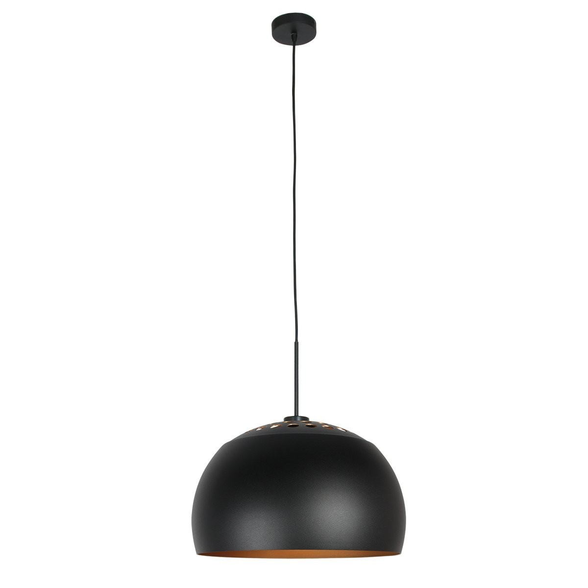 Hanglamp Globe Black 4913ZW zwart/goud Ø40 sfeervolle pendel - Afbeelding 3
